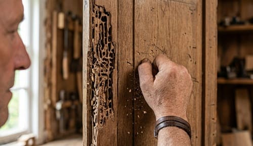 madera termitas golpes