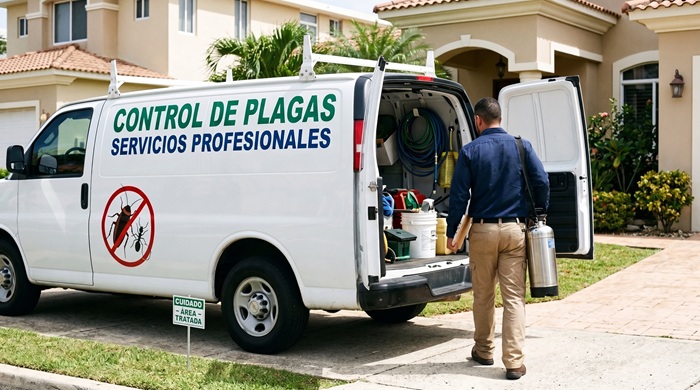 Trabajador de empresa de control de plagas