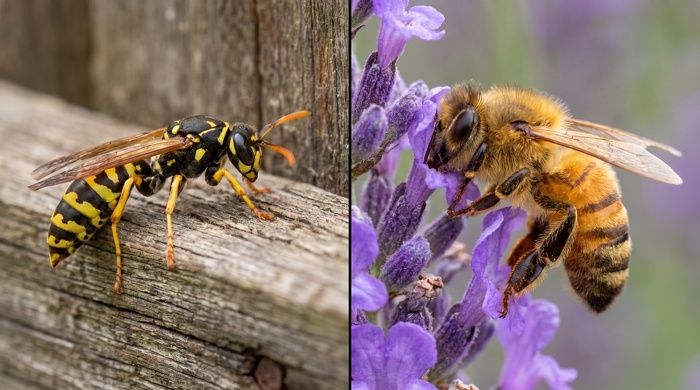 Avispa vs abeja: diferencias visuales y de comportamiento