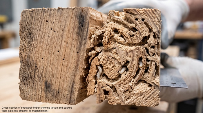 carcoma daño de madera